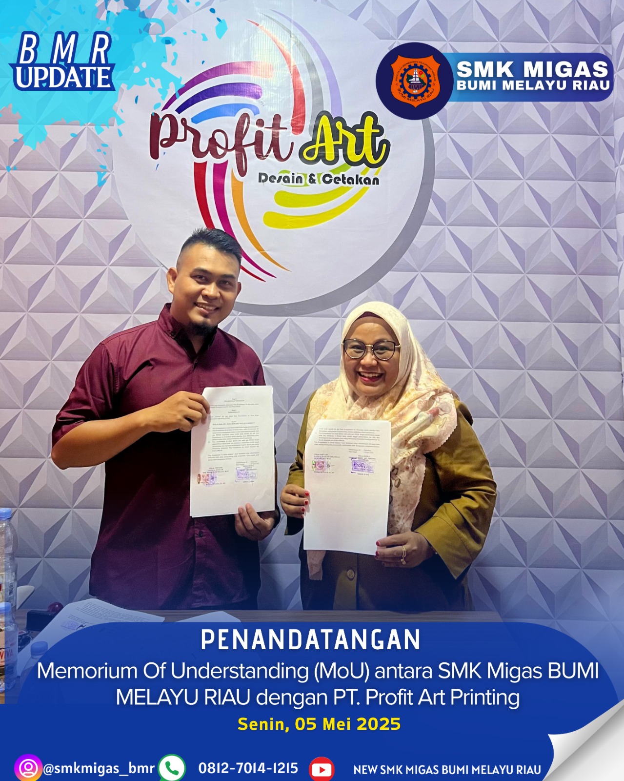 SMK Migas Bumi Melayu Riau Jalin Kerjasama Strategis dengan PT. PROFIT ART PRINTING untuk Pengembangan Pendidikan DKV